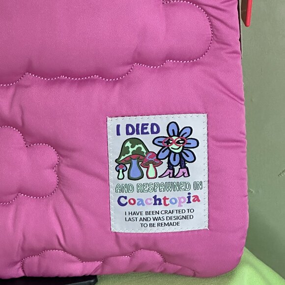 COACH CAOCHTOPIA LOOP TOTE WITH CLOUD QUILTING:NWT BRIGHT MAGENTA - Picture 3 of 12